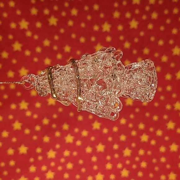 2 Hand Blown Spun Glass w/Gold Garland  Tree Ornaments - Picture 6 of 7